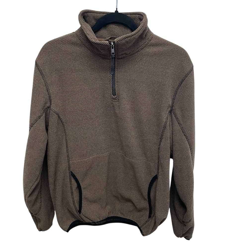 Powder River men’s pullover jacket quarter zip brown lightweight medium